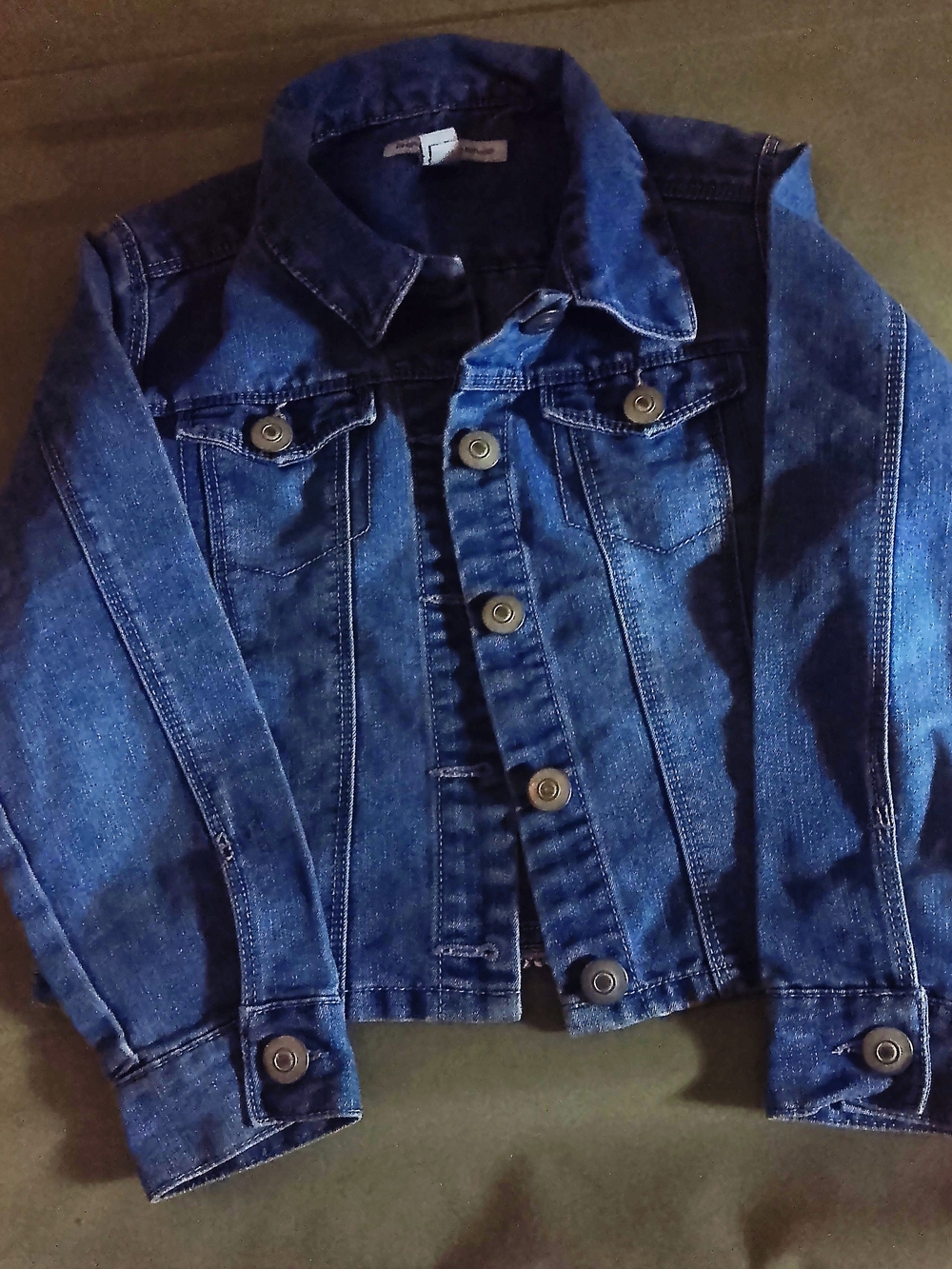 Poured In Blue Denim Jacket With Multi Color, Silver Sequins